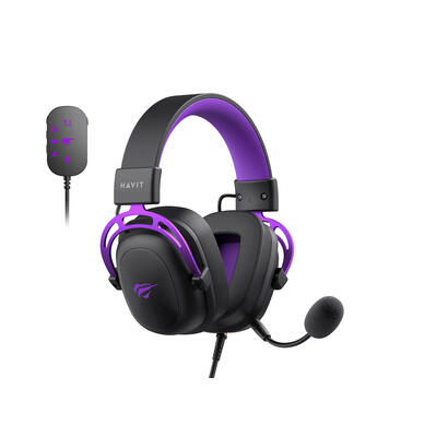 auriculares-havit-h2002cu-para-juegos-negro-y-morado