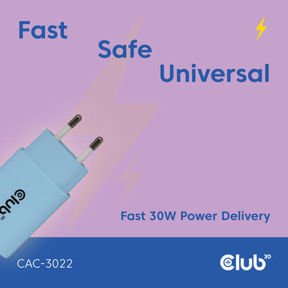 club3d-lifemyle-cargador-usb-c-30watt-2mk-azul-retail