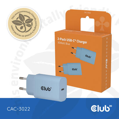 club3d-lifemyle-cargador-usb-c-30watt-2mk-azul-retail