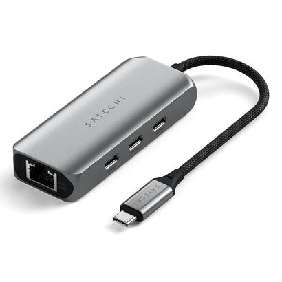 satechi-st-h3c25em-hub-de-interfaz-usb-tipo-c-10000-mbits-gris