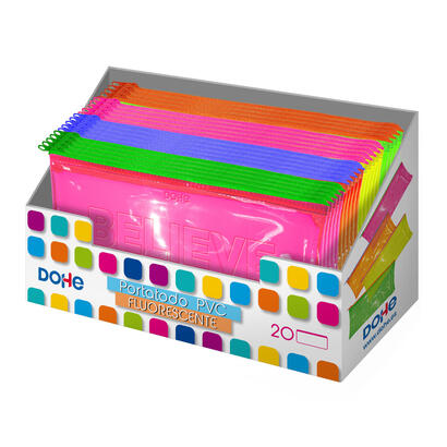 dohe-expositor-con-20-portatodos-simples-planos-fabricados-en-pvc-de-280-micras-transparente-fluorescente-cierre-de