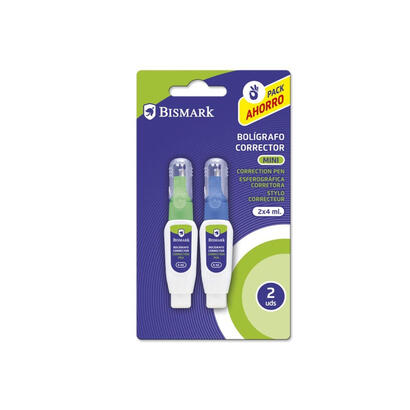 bismark-pack-de-2-mini-boligrafos-correctores-4ml-punta-metalica-alta-precision
