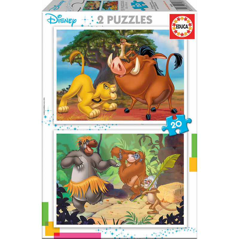 puzzle-rey-leon-el-libro-de-la-selva-animals-disney-2x20pzs