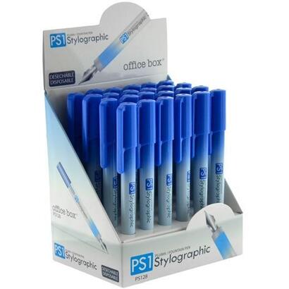office-box-pluma-estilografica-ps1-desechable-tinta-azul-expositor-24-ud