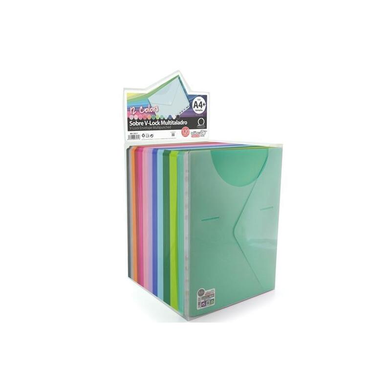 office-box-carpeta-sobre-colorline-a4folio-multitaladro-cierre-v-lock-pp-csurtidos-expositor-120-ud