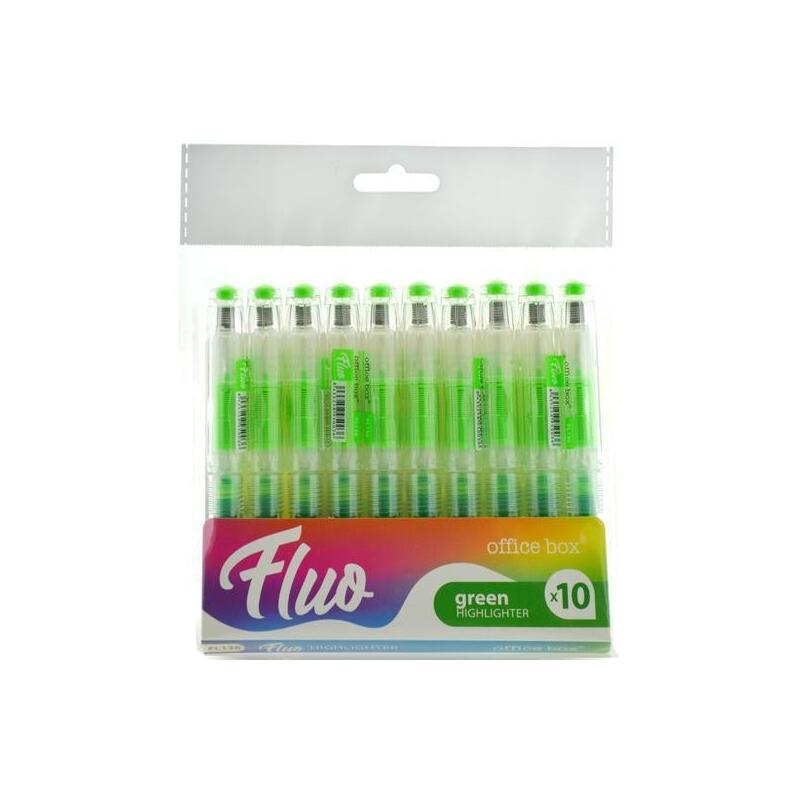 office-box-marcador-fluorescente-fluo-recargable-verde-pack-10-ud