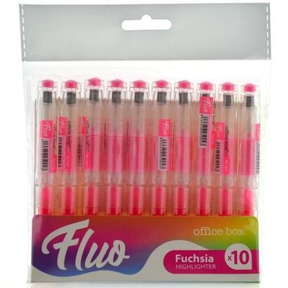 office-box-marcador-fluorescente-fluo-recargable-rosa-pack-10-ud