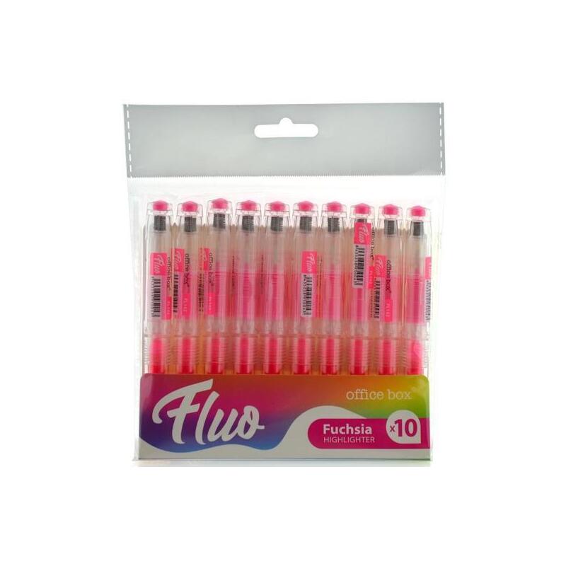 office-box-marcador-fluorescente-fluo-recargable-rosa-pack-10-ud
