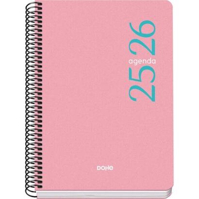 dohe-esencial-agenda-escolar-2526-espiral-a5-semana-vista-papel-70gm2-cubierta-en-polipropileno-rosa