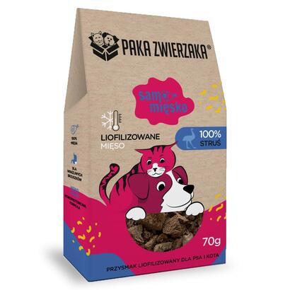 premio-para-perros-paka-zwierzaka-samo-miesko-ostrich-70g