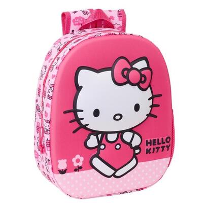 safta-hello-kitty-mochila-3d-asa-de-mano-portabotellas-lateral-27x33x10cm-rosa