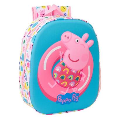 safta-peppa-pig-mochila-3d-asa-de-mano-portabotellas-lateral-27x33x10cm-azulrosa
