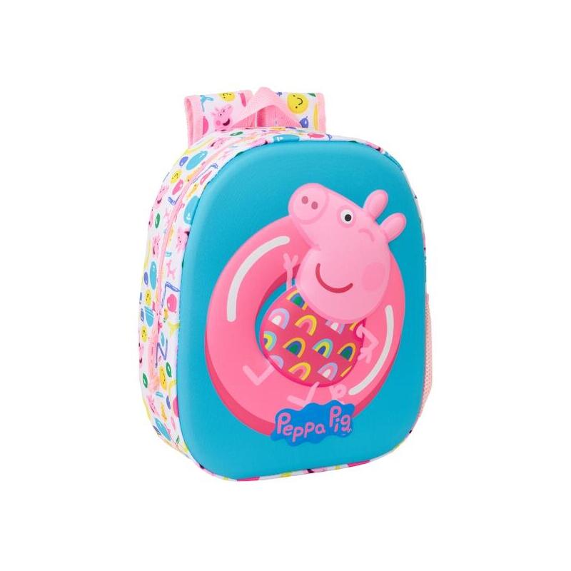 safta-peppa-pig-mochila-3d-asa-de-mano-portabotellas-lateral-27x33x10cm-azulrosa