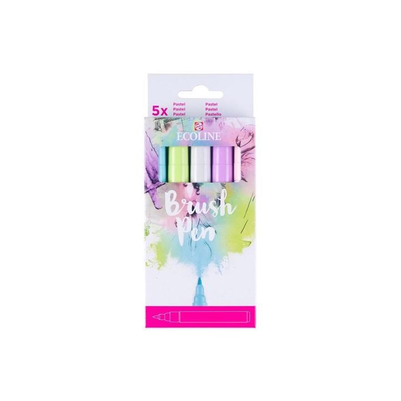 talens-ecoline-rotuladores-brush-pen-punta-pincel-surtido-pastel-estuche-5-ud