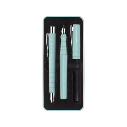 faber-castell-poly-pack-de-boligrafo-poly-ball-y-pluma-estilografica-poly-pen-con-plumin-b-clip-de-metal-color