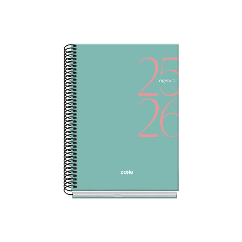 dohe-system-agenda-escolar-2526-espiral-a5-dia-pagina-papel-70gm2-cubierta-de-carton-plastificado-verde