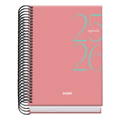 dohe-system-agenda-escolar-2526-espiral-a6-dia-pagina-papel-70gm2-cubierta-de-carton-plastificado-rosa