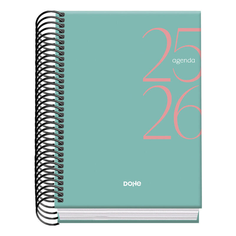 dohe-system-agenda-escolar-2526-espiral-a6-dia-pagina-papel-70gm2-cubierta-de-carton-plastificado-verde