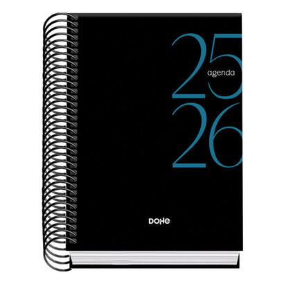 dohe-system-agenda-escolar-2526-espiral-a6-dia-pagina-papel-70gm2-cubierta-de-carton-plastificado-negro