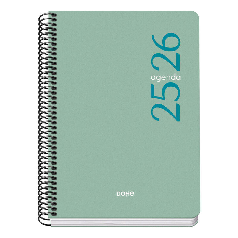 dohe-esencial-agenda-escolar-2526-espiral-a5-semana-vista-papel-70gm2-cubierta-en-polipropileno-verde