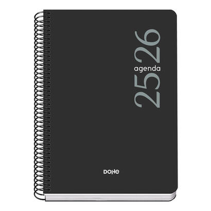 dohe-esencial-agenda-escolar-2526-espiral-a5-semana-vista-papel-70gm2-cubierta-en-polipropileno-negro