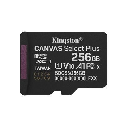 micro-sd-kingston-256gb-microsdxc-canvas-select-plus-gen3-150mbs-a1-incluye-adaptador-de-sd