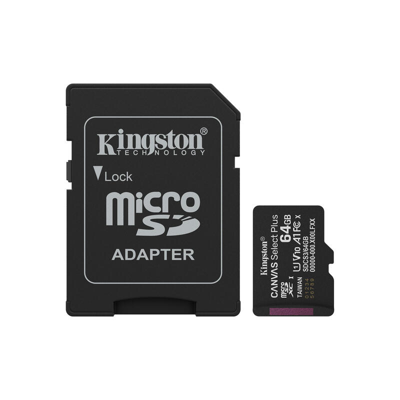 micro-sd-kingston-64gb-microsdxc-canvas-select-plus-gen3-100mbs-a1-incluye-adaptador-de-sd