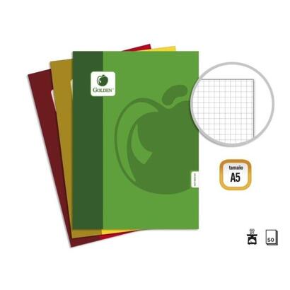 golden-basic-pack-de-10-libretas-grapadas-a5-50-hojas-60grs-cuadricula-colores-surtidos