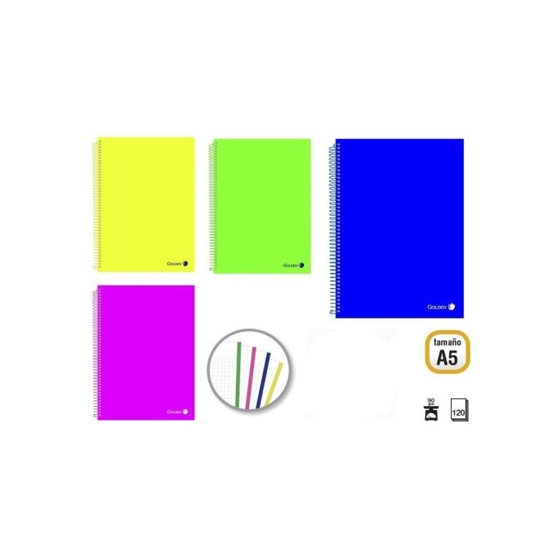 golden-pack-de-8-cuadernos-a5-120-hojas-90gr-cuadricula-5x5-hojas-microperforadas-con-banda-de-color-y-2-taladros-