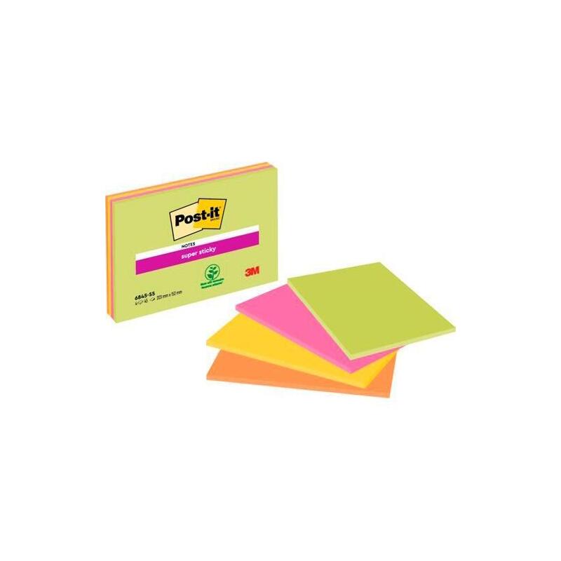 pack-de-12-unidades-post-it-bloc-notas-para-reuniones-super-sticky-bloc-45h-203x152mm-csurtidos-neon-pack-4-ud