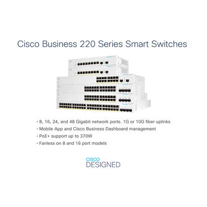 cisco-business-220-series-cbs220-24p-4g-conmutador-inteligente-24-x-101001000-poe-4-x-gigabit-sfp-enlace-ascendente-montaje-en-r