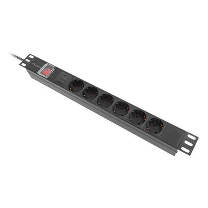 lanberg-pdu-rack-19-1u-10a-6x-schuko-negro-c14-2m