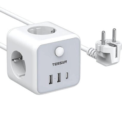 tessan-ts-301-c-gr-regleta-3-tomas-ca-3-usb-a-cable-2m