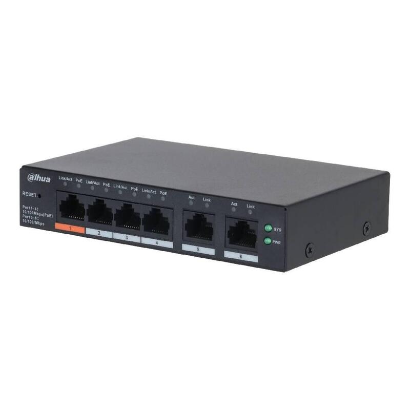 dahua-cs4006-4et2et-60-switch-poe-4-puertos-10100-2rj45-uplink-10100-60w-manejable-en-cloud-layer2