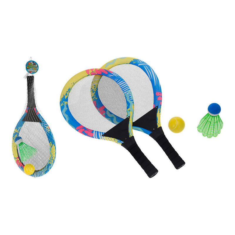 set-de-2-raquetas-con-pelota-de-tenis-y-badminton