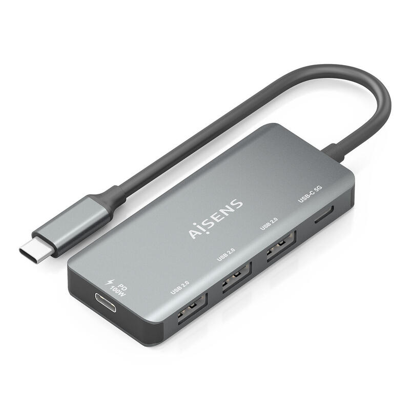 hub-usb-tipo-c-aisens-a109-0945-3xusb-1xusb-tipo-c-1xusb-tipo-c-pd-gris