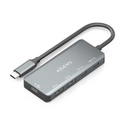 aisens-hub-usb-31-usb-c-usb-cm-1xusb-c-pd-100w1xusb-c-usb30h1xusb-c-usb20h2xusb-a-usb20h-gris-15cm