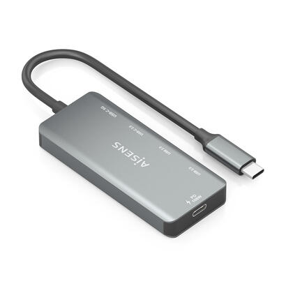 aisens-hub-usb-31-usb-c-usb-cm-1xusb-c-pd-100w1xusb-c-usb30h1xusb-c-usb20h2xusb-a-usb20h-gris-15cm