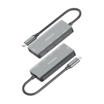 aisens-hub-usb-31-usb-c-usb-cm-1xusb-c-pd-100w1xusb-c-usb30h1xusb-c-usb20h2xusb-a-usb20h-gris-15cm