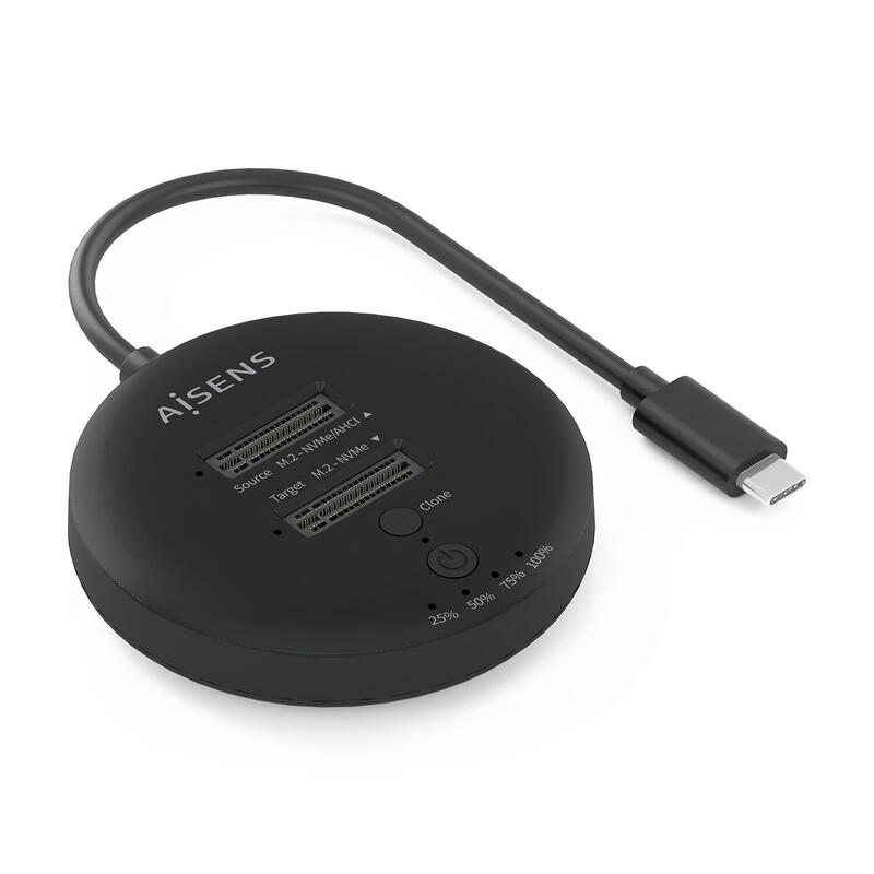 aisens-estacion-de-docking-de-doble-bahia-nvme-a-usb-32-gen2x2-clone-negro