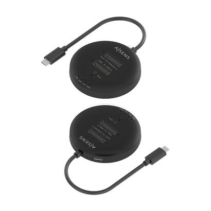 aisens-estacion-de-docking-de-doble-bahia-nvme-a-usb-32-gen2x2-clone-negro
