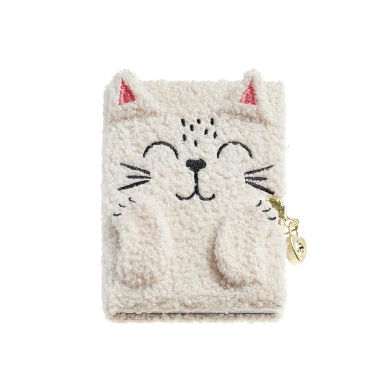 miquel-rius-back2fun-diario-secreto-peluche-gato-80-hojas-rayadas-de-papel-80gr-cierre-con-llave