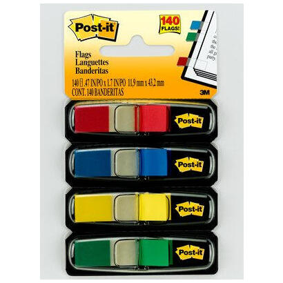 post-it-index-rojo-azulamarillo-verde-4-dispensadores-std-4x35