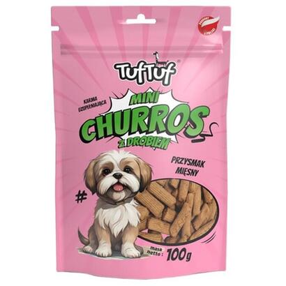 tuf-tuf-mini-churros-z-drobiem-para-perro-100g