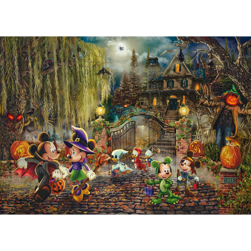 schmidt-spiele-thomas-kinkade-studios-disney-dreams-collection-mickey-y-minnie-halloween-fun-puzzle-1000-piezas-58033