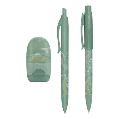 milan-caja-regalo-serie-lava-con-boligrafo-p1-portaminas-pl1-05-y-afilaborra-capsule-verde
