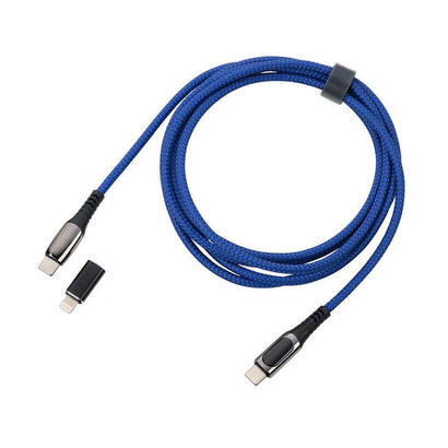 cable-troika-cbl20db-usb-2-m-usb-c-usb-clightning-azul