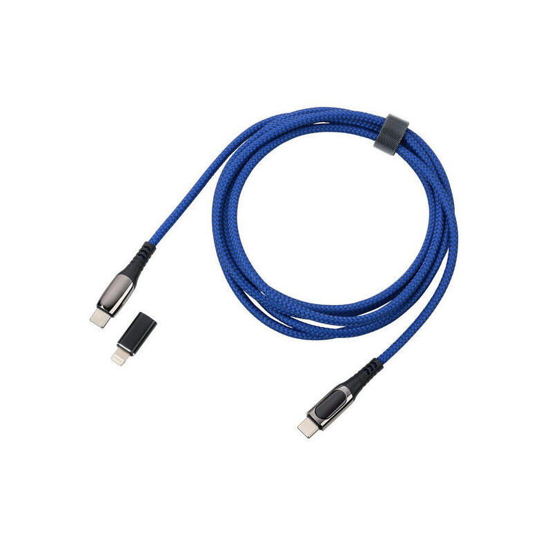 cable-troika-cbl20db-usb-2-m-usb-c-usb-clightning-azul