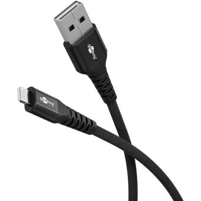 cable-goobay-lightning-usb-a-supersoft-textile-with-metal-plugs-2-m-black