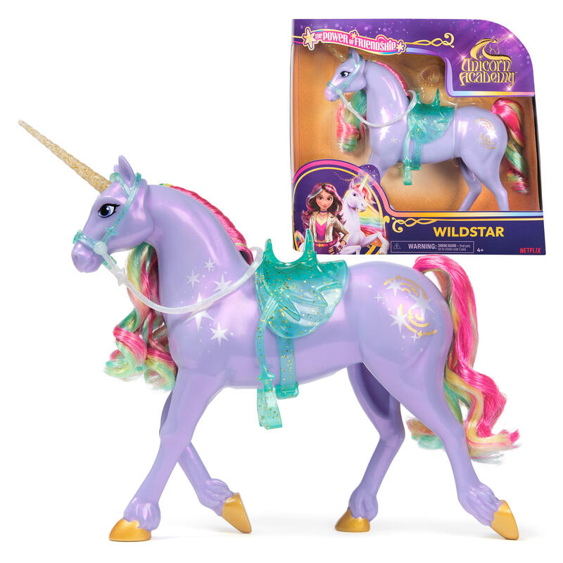 spin-master-unicorn-academy-unicorn-wildstar-figura-de-juguete-de-28-cm-de-altura-con-melena-y-cola-reales-brida-extraible-silla